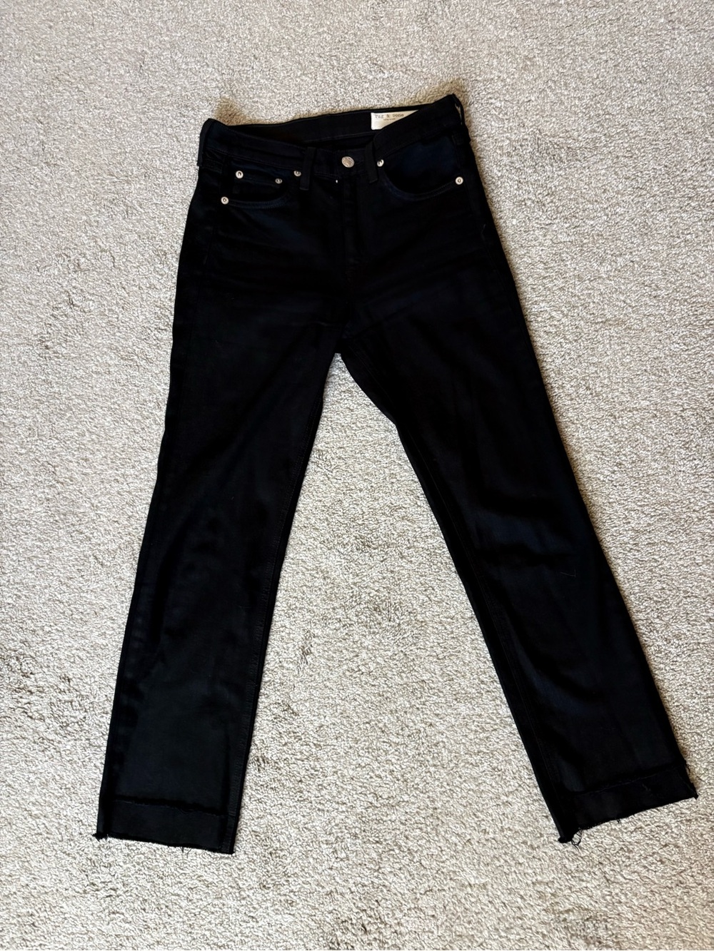 rag & bone Black Straight-Leg Jeans slim fit